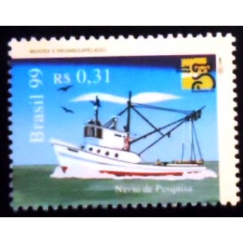 Selo postal do Brasil de 1999 Navio de Pesquisa M