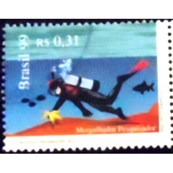 Imagem similar à do selo postal do Brasil de 1999 Mergulhador U anunciado