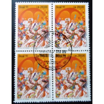 Quadra de selos postais do Brasil de 1991 Escola de Samba MCC MB