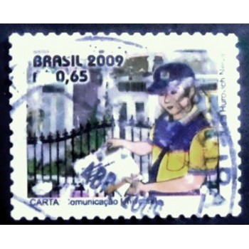 Selo postal do Brasil de 2009 Carteiro U