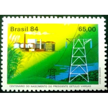 Selo postal do Brasil de 1984 Usina M