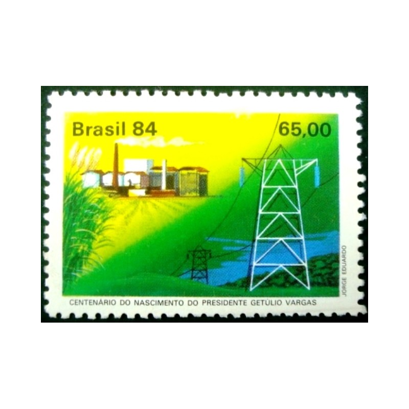 Selo postal do Brasil de 1984 Usina M