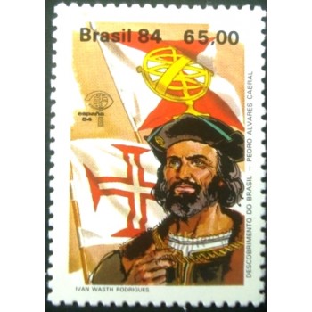 Selo postal do Brasil de 1984 Pedro Álvares Cabral M