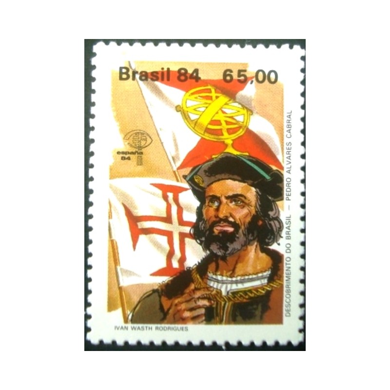 Selo postal do Brasil de 1984 Pedro Álvares Cabral M