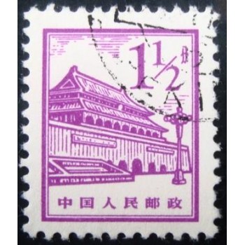 Imagem do Selo postal da China de 1964 Gate of Heavenly Peace 1