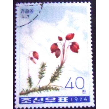 Imagem do Selo postal da Coréia do Norte de 1974 Purple mountain heather
