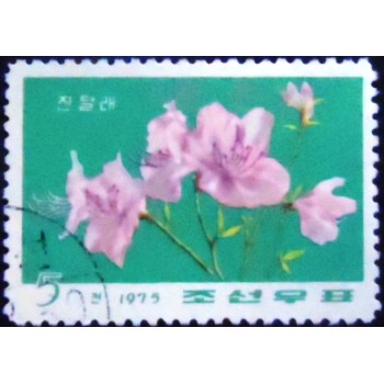 Imagem do Selo postal da Coréia do Norte de 1975 Azalea
