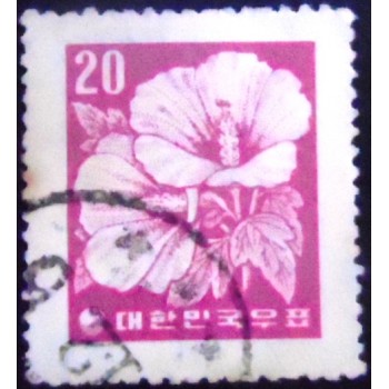 Imagem do Selo postal da Coréia do Sul de 1957 Hibiscus