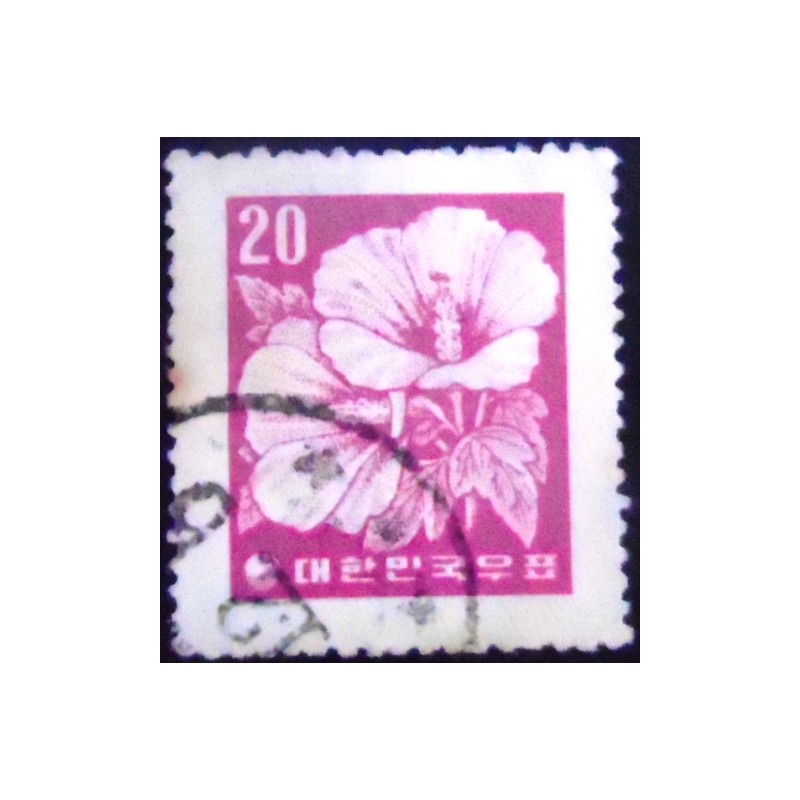 Imagem do Selo postal da Coréia do Sul de 1957 Hibiscus
