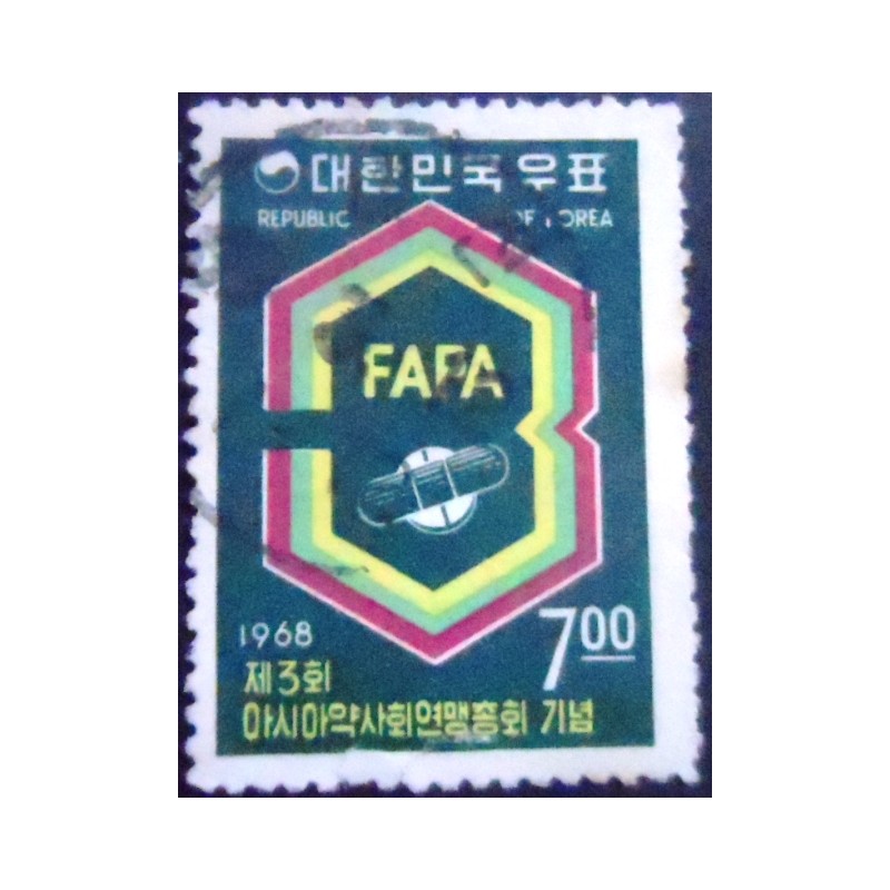 Imagem do Selo postal da Coréia do Sul de 1968 Assembly Emblem and Pills
