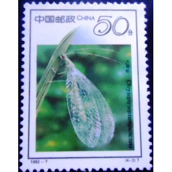 Imagem do Selo postal da China de 1992 Common Green Lacewing