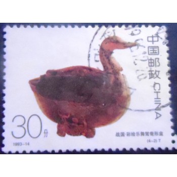Imagem do Selo postal da China de 1993 Mandarin-Duck-alike Coloured