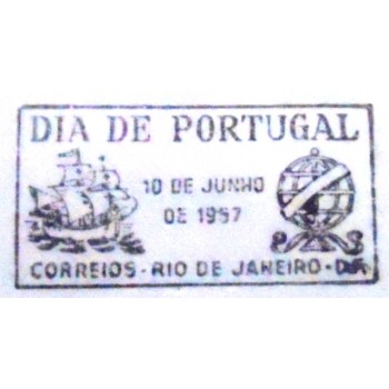 Imagem do envelope anunciado de 1957 Dia de Portugal A - detalhe 2