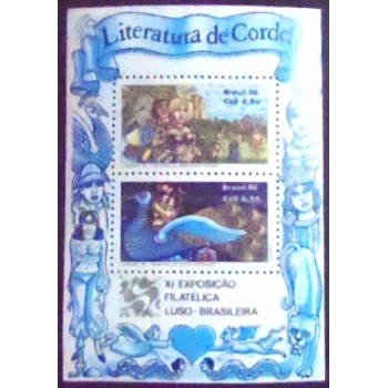 Bloco postal do Brasil de 1986 LUBRAPEX 86 Literatura de Cordel M