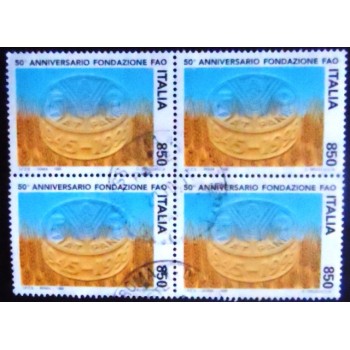 Imagem da Quadra de selos postais Comemorativos da Itália de 1995 50th Anniversary FAO
