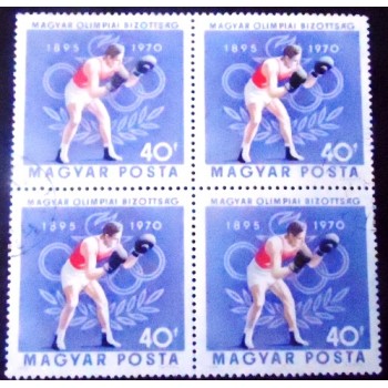 Imagem da Quadra de selos postais da Hungria de 1970 Boxing