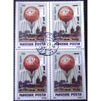Imagem da Quadra de selos da Hungria de 1983 Kite Balloon 1896