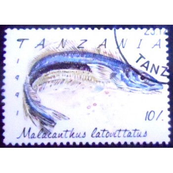 Imagem do Selo postal da Tanzânia de 1991 Blue Blanquillo