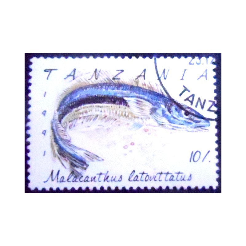 Imagem do Selo postal da Tanzânia de 1991 Blue Blanquillo
