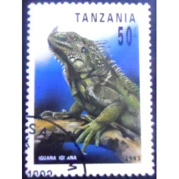 Imagem do Selo postal da Tanzânia de 1993 Green Iguana