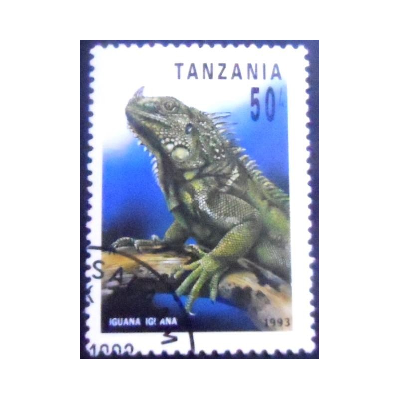 Imagem do Selo postal da Tanzânia de 1993 Green Iguana