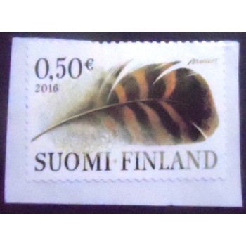 Imagem do Selo postal da Finlândia de 2016 Feather of a wild Duck