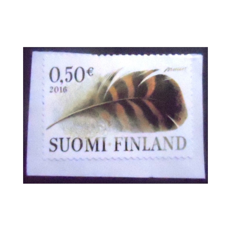 Imagem do Selo postal da Finlândia de 2016 Feather of a wild Duck