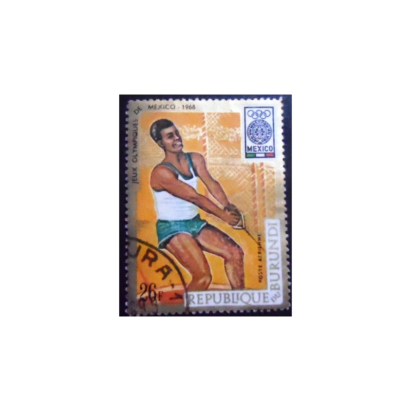 Imagem do Selo postal do Burundi de 1968 Hammer throw