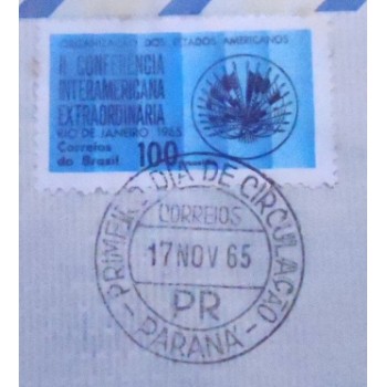 Envelope Comemorativo de 1965 Conferência Interamericana 2 det. 1