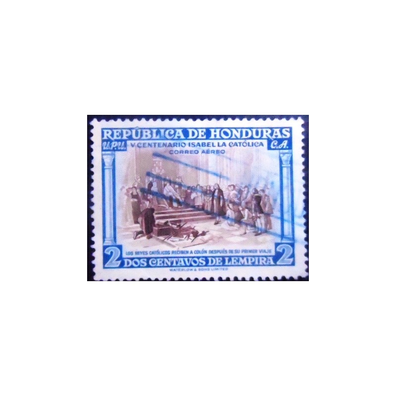 Imagem do Selo postal de Honduras de 1952 The catholic Majesties