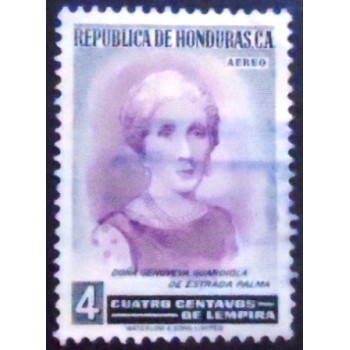 Imagem do Selo postal de Honduras de 1956 Genoveva Guardiola de Estrada Palma