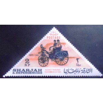 Imagem do Selo postal de Sharjah de 1965 Benz car (1895)