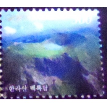 Imagem do Selo postal da Coréia do Sul de 2013 Baengnokdam Lake of Mt Halla