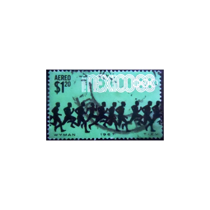 Imagem similar à do selo postal do México de 1967 Summer Olympic Games 1968 U