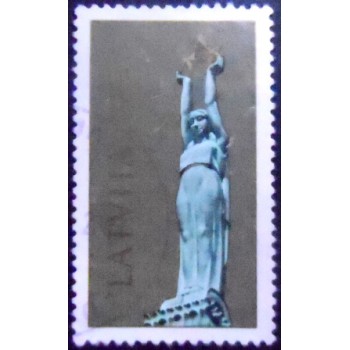 Imagem do Selo postal da Letônia de 1991 Freedom Monument