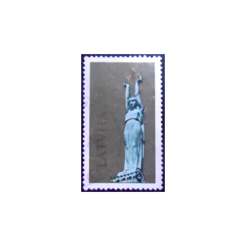 Imagem do Selo postal da Letônia de 1991 Freedom Monument