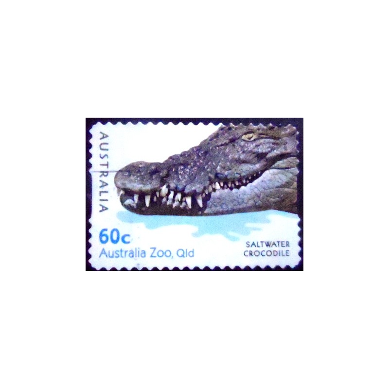 Imagem do Selo postal da Austrália de 2012 Saltwater Crocodile