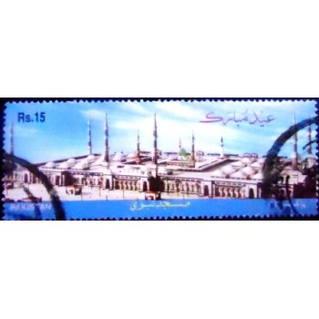 Imagem do Selo postal do Paquistão de 1999 Masjid-e-Nabvi Mosque