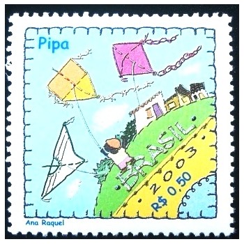 Imagem do Selo postal do Brasil de 2003 Pipa M