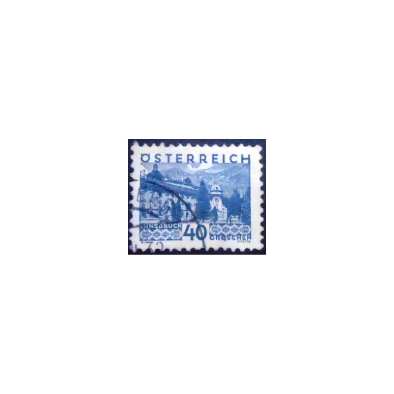 Imagem do Selo postal da Áustria de 1932 Old Hofburg azul