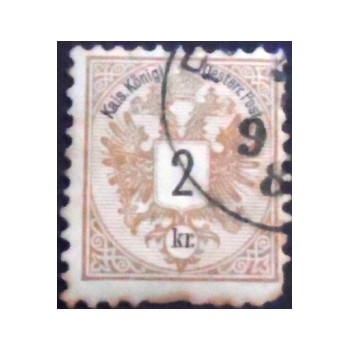 Imagem do Selo postal da Áustria de 1887 Coat of Arms 2 U