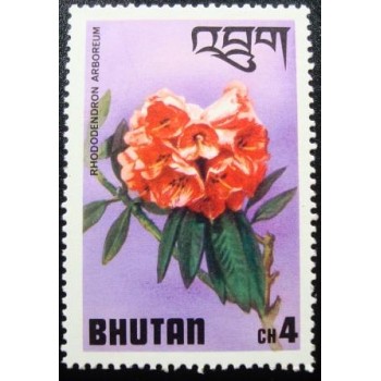 Imagem do Selo postal do Buthão de 1976 Rhododendron Arboreum