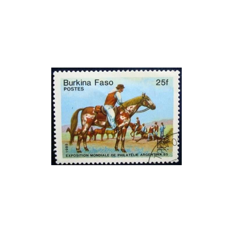 Imagem do Selo postal de Burkina Faso de 1985 Gauchos