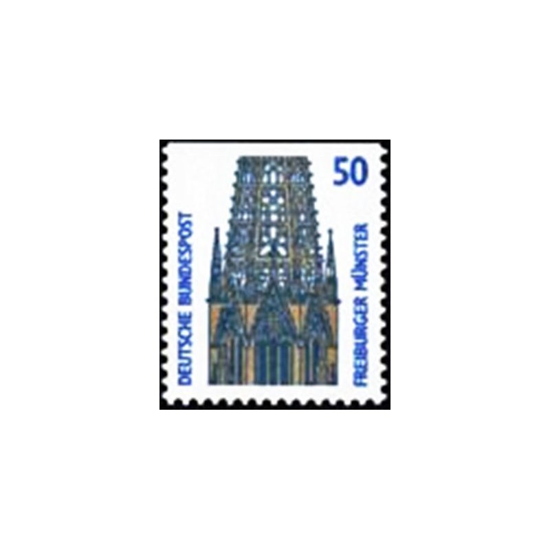 Imagem do Selo fiscal da Alemanha de 1989 Tower of Freiburg Cathedral