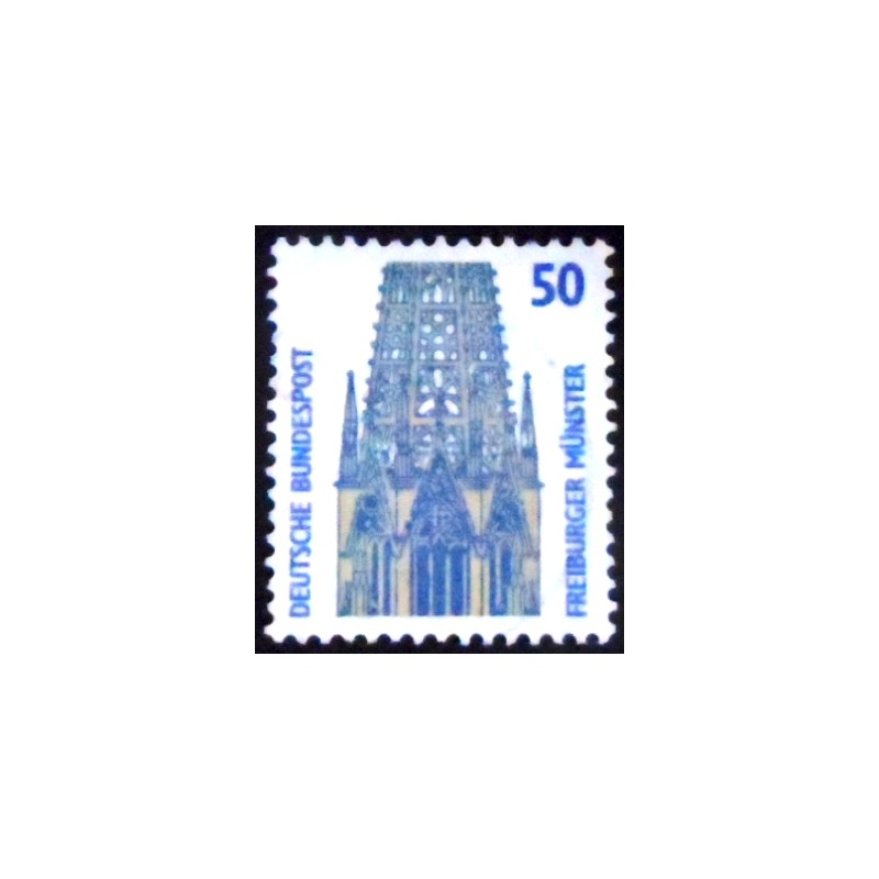 Imagem similar à do Selo postal da Alemanha de 1987 Tower of Freiburg Cathedral