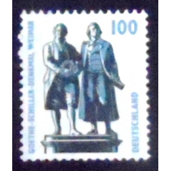 Selo postal da Alemanha de 1997 Goethe-Schiller Monument