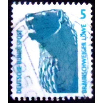 Imagem similar à do selo postal da Alemanha de 1990 Lion Statue
