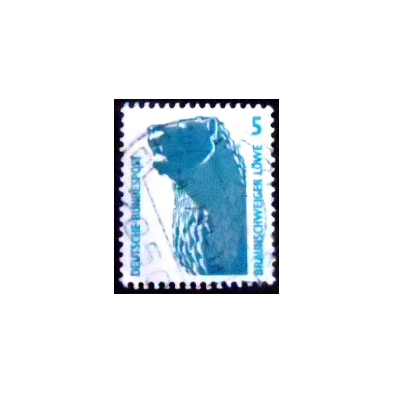 Imagem similar à do selo postal da Alemanha de 1990 Lion Statue