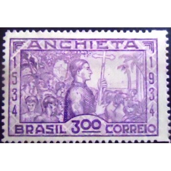 Imagem do Selo do Brasil de 1934 José de Anchieta 300 M