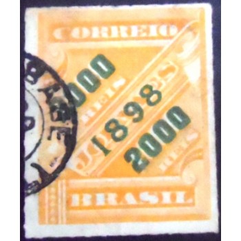 Imagem do Selo postal do Brasil de 1899 Jornal sobrestampado 2000 U 1 anunciado